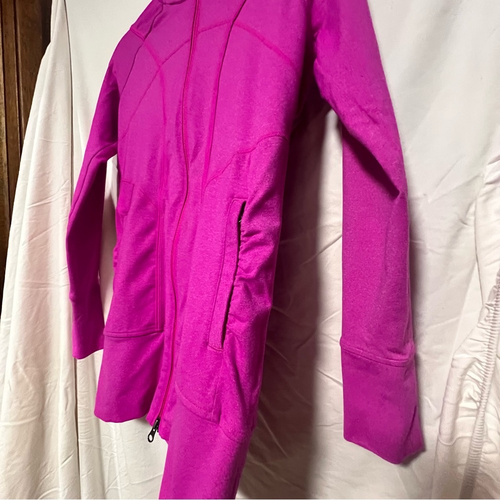 NEW Athleta Rishi Yoga Hot Pink Zip Up Hoodie Activewear Running Fitted Gym - Picture 5 of 10